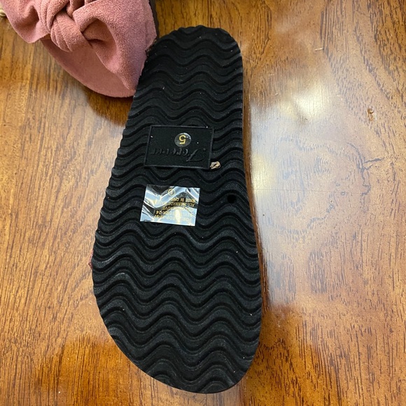 MAUVE BOW SLIDES FOOTBED SANDALS - Picture 4 of 9
